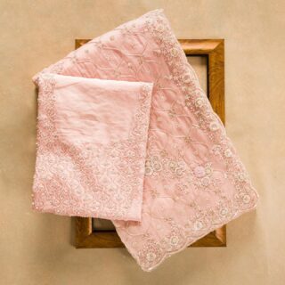 Light Peach Colour Rangoli Silk Sequence Embroidery Work Saree With Blouse