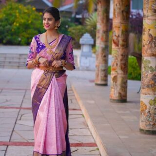 Scintilla Pink Soft Banarasi Silk Saree With Two Palimpsest Blouse Piece